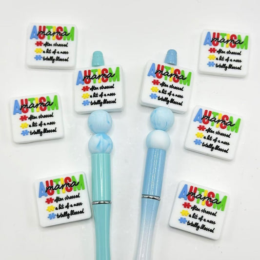 Autism Mama Often Stressed A Bit of a Mess Totally Blessed Silicone Focal Beads