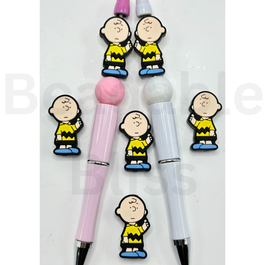 Little Cute Boy Charlie Brow Snoop Silicone Focal Beads