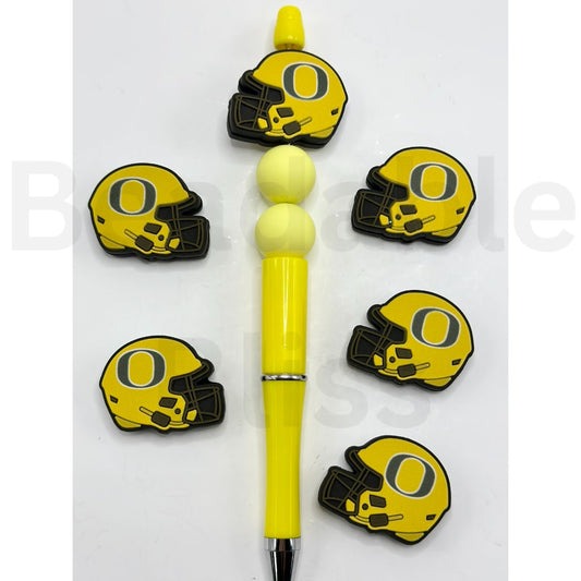 USA America College University Football Teams  Oregon Duc Helmet Silicone Focal Beads