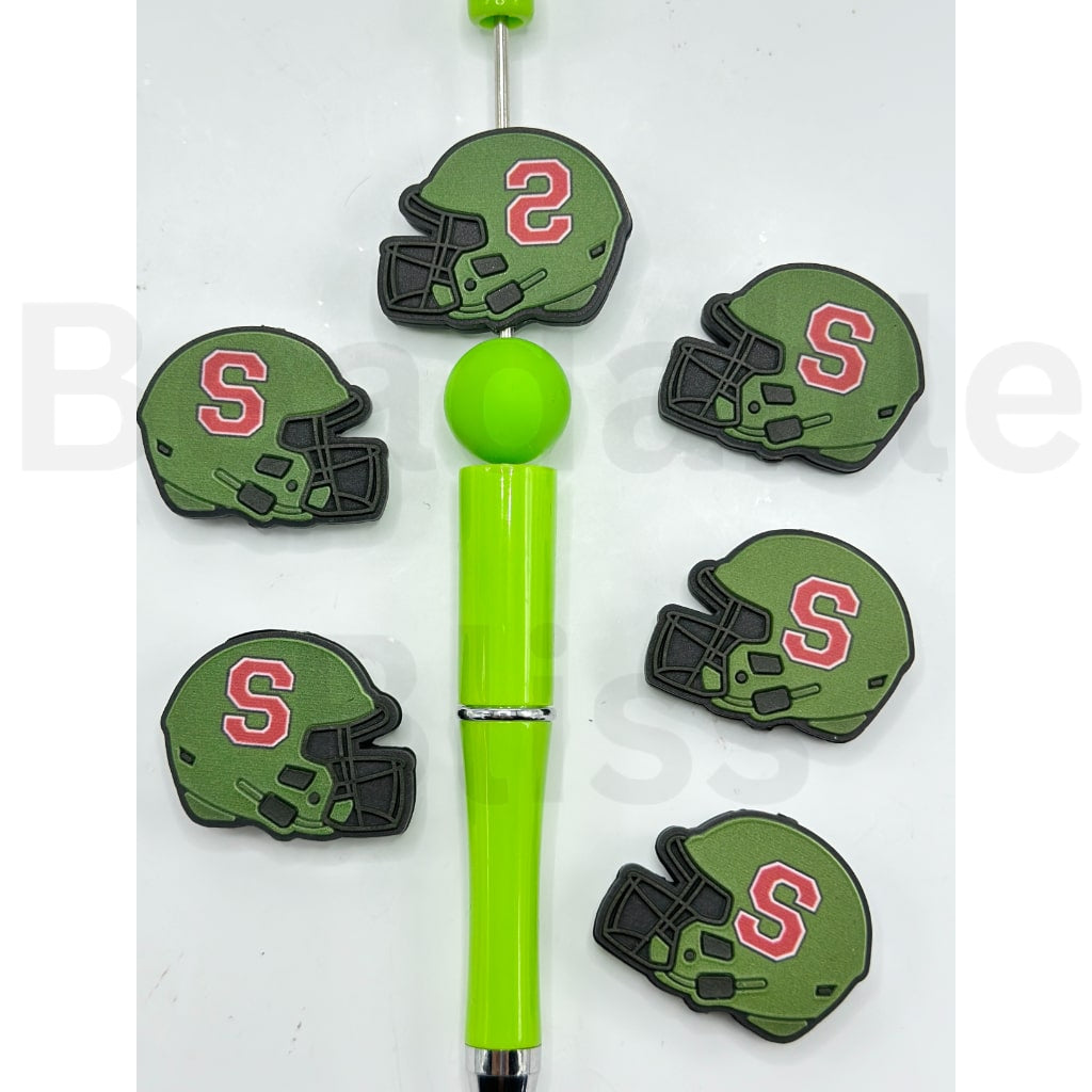 USA America College University Football Teams Springfield Prid Helmet Silicone Focal Beads