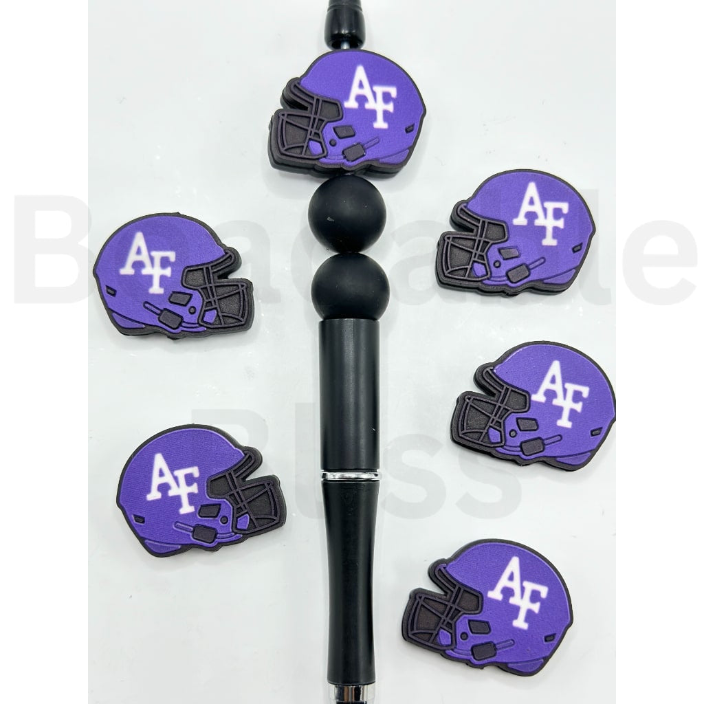 USA America College University Football Teams Air Force Falco Helmet Silicone Focal Beads