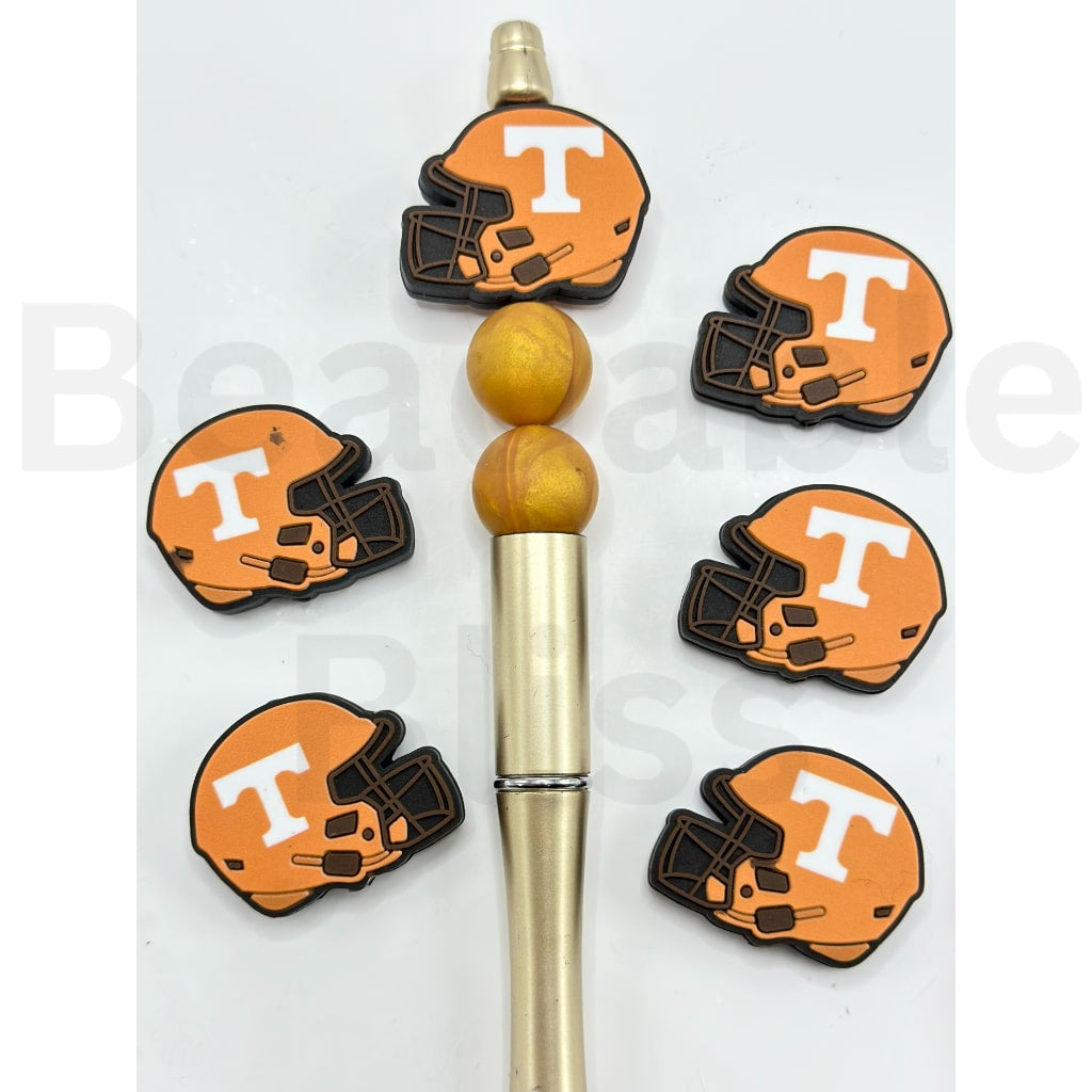 USA America College University Football Teams Tennessee Voluntee Helmet Silicone Focal Beads