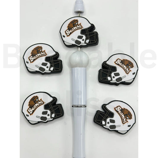 USA America College University Football Teams Oregon State Beave Helmet Silicone Focal Beads