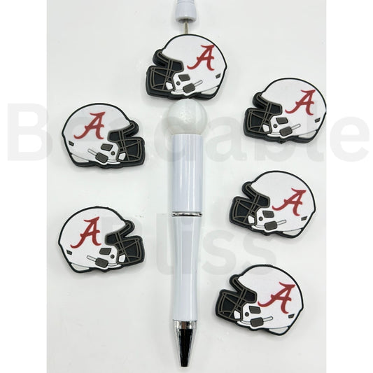 USA America College University Football Teams Alabama Crimson Tid Helmet Silicone Focal Beads