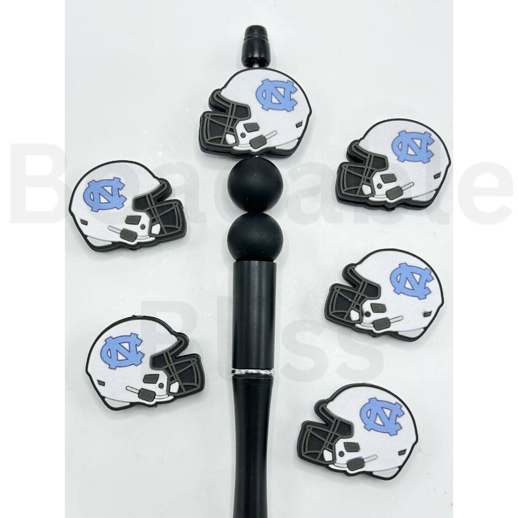 USA America College University Football Teams North Carolina Tar Hee Helmet Silicone Focal Beads