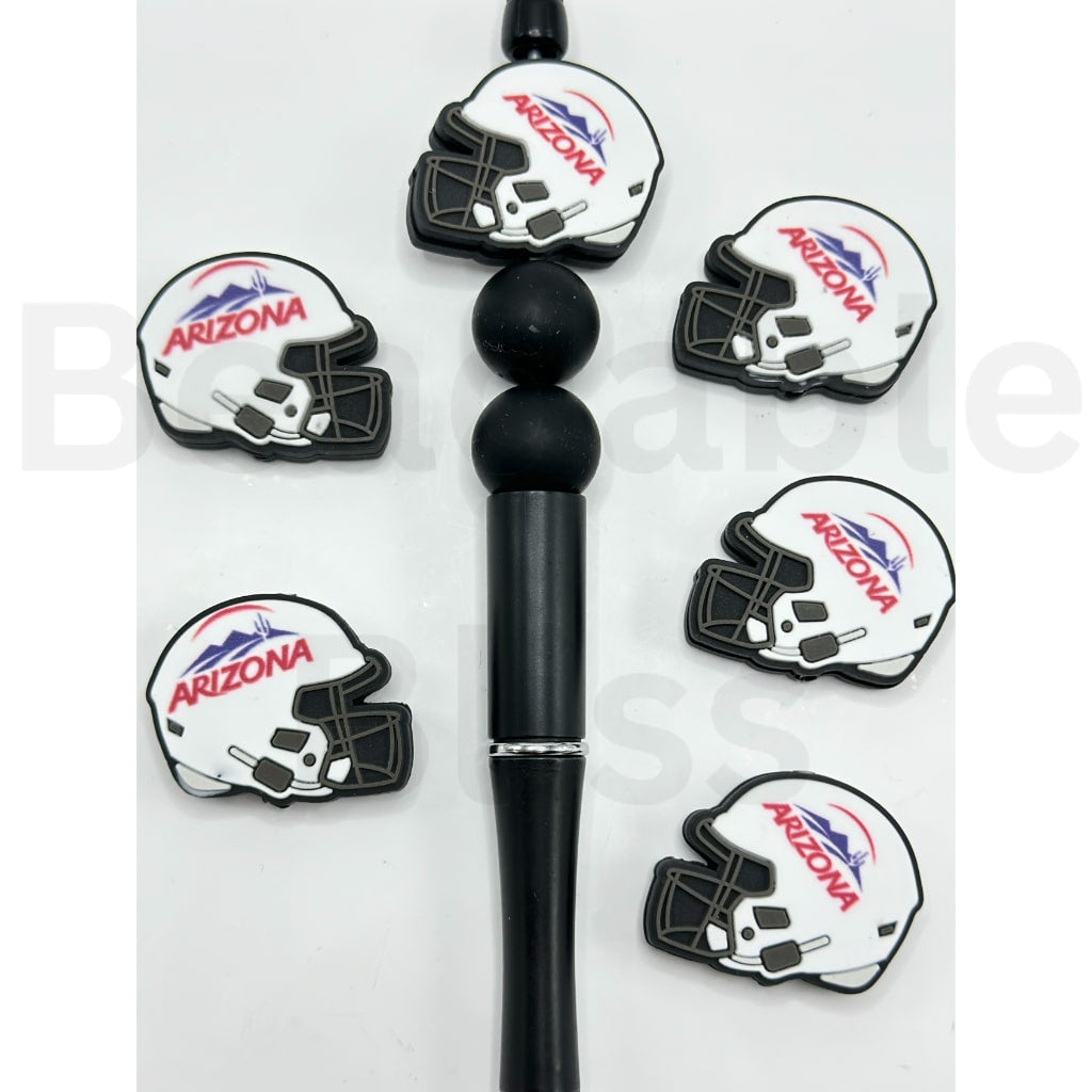 USA America College University Football Teams Arizona Wildca Helmet Silicone Focal Beads