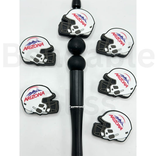 USA America College University Football Teams Arizona Wildca Helmet Silicone Focal Beads