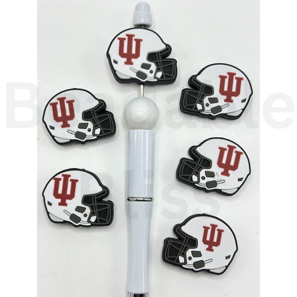 USA America College University Football Teams Indiana Hoosie Helmet Silicone Focal Beads