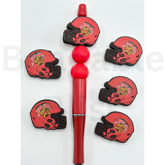 USA America College University Football Teams Maryland Terrapin Helmet Silicone Focal Beads