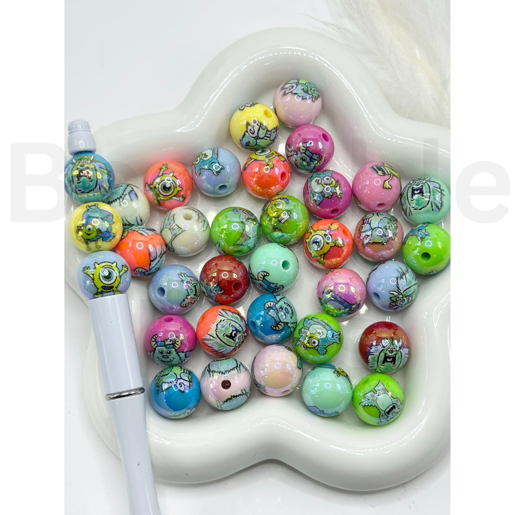 Shiny Colorful Toy Stor Round Acrylic Beads, Random Mix, 16MM