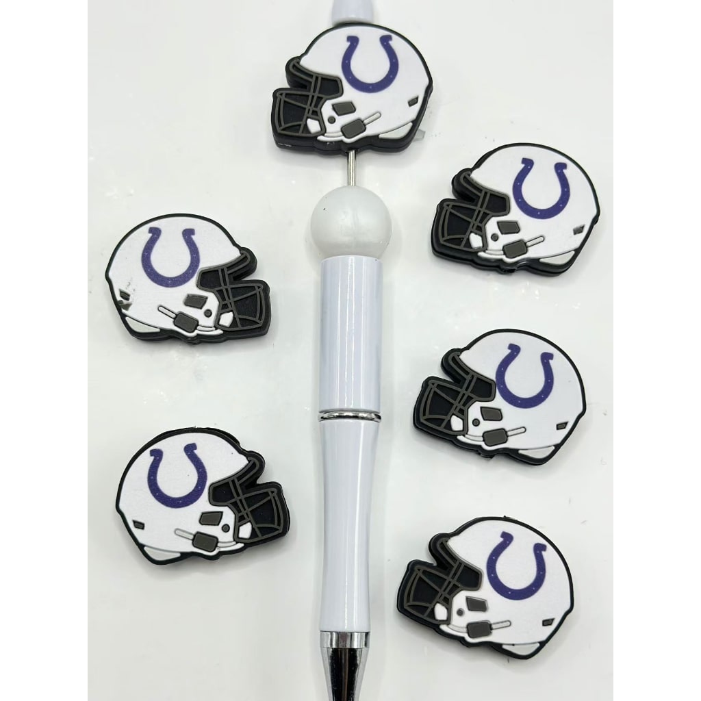 USA American Football Team Indianapolis Colts Helmet Sports Silicone Focal Beads