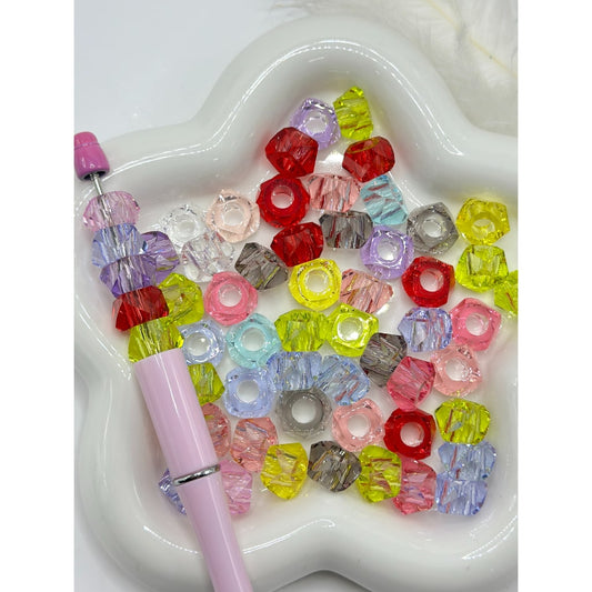 Acrylic Large Hole Beads, Mix of Acrylic Beads with Big Hole, Size 14mm