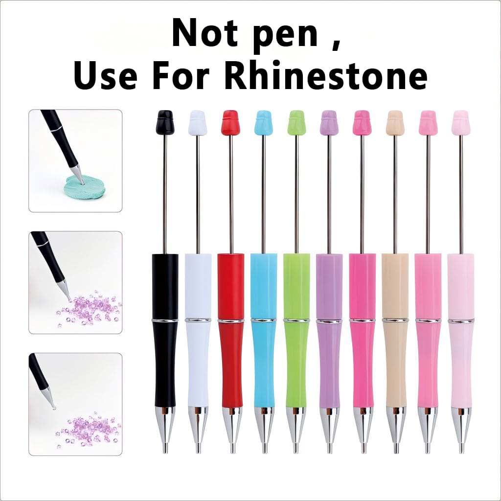 DIY Beadable Tool Function Pen for Rhinestone Adding & Removing in Solid Colors, 150MM