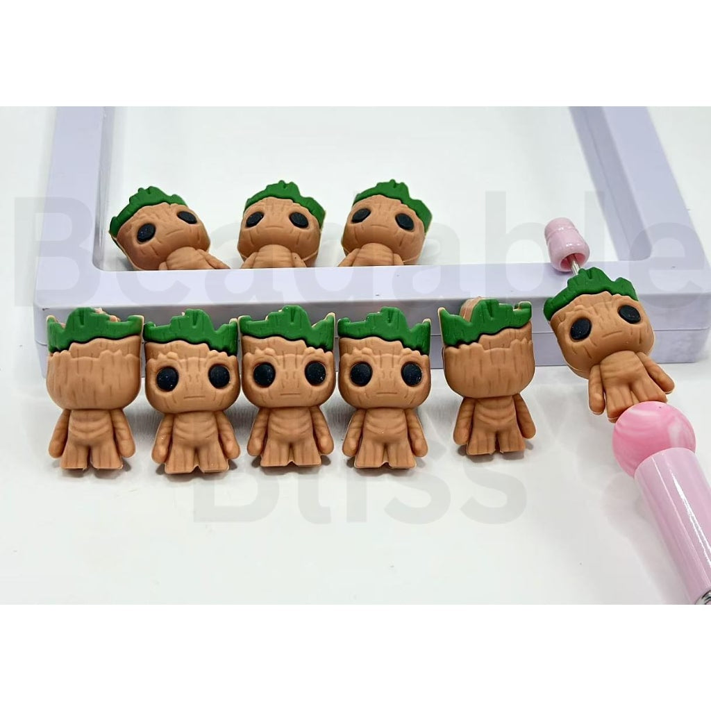 3D Mini Cute Groo Tree Alien Marve Silicone Focal Beads