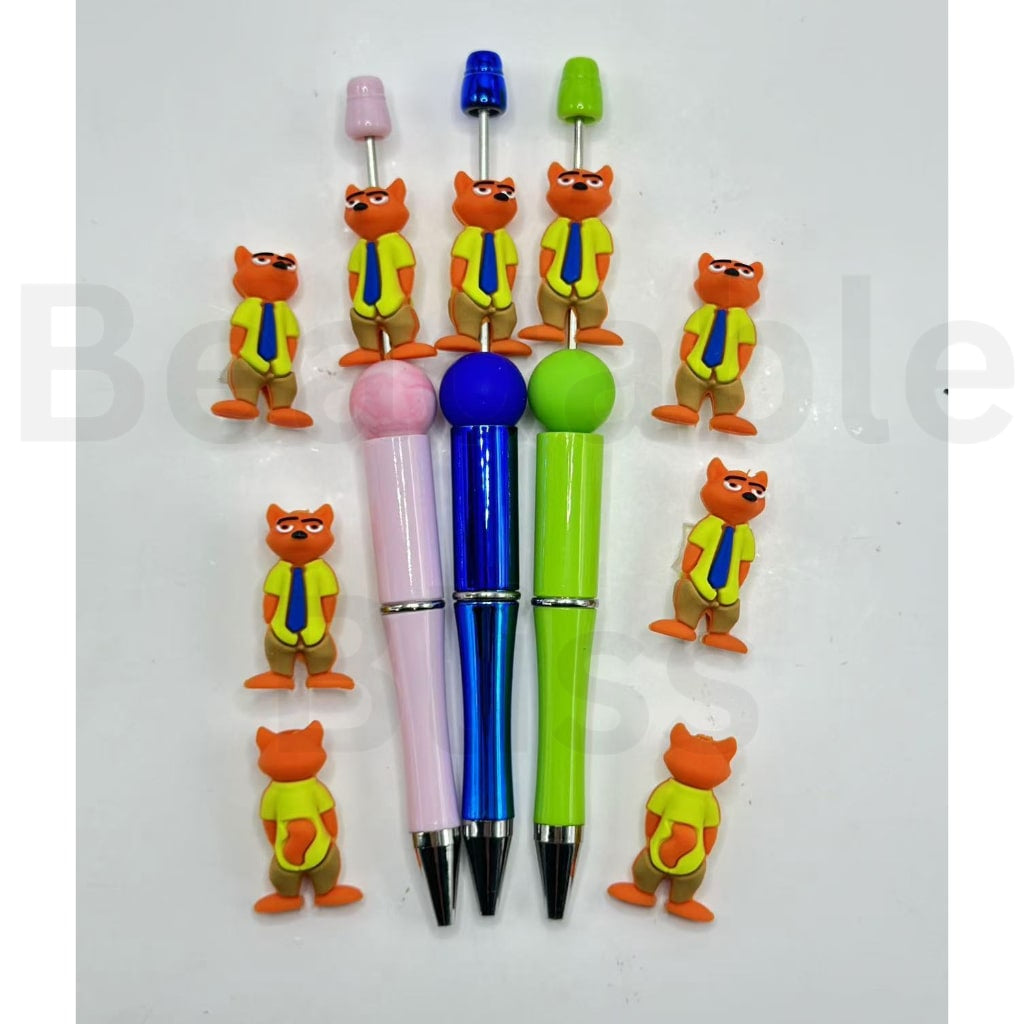 3D Cute Orange Fox Nick Wild Zootopi Cartoon Silicone Focal Beads