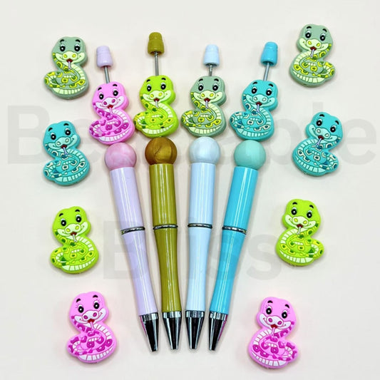 Mini Cute Multi-Color Snakes Silicone Focal Beads