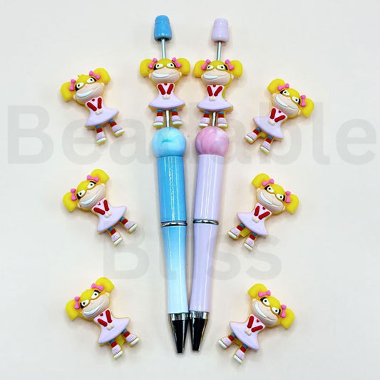 3D Little Cute Girl Angelic Pickl Rugra Silicone Focal Beads