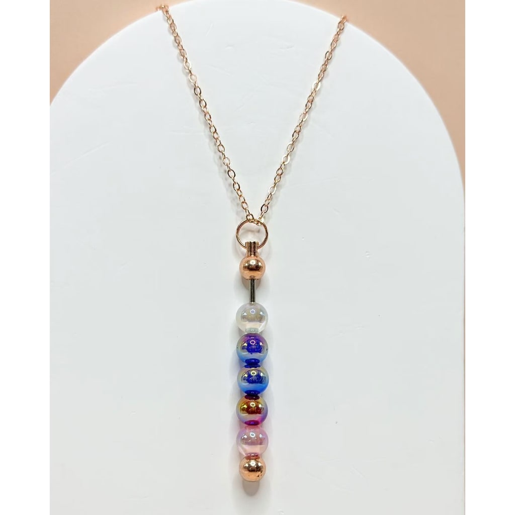 Fashionable Beadable Rose Gold Silver Gold Color Metal Alloy Necklace Pendant with Bar, Please Read the Description