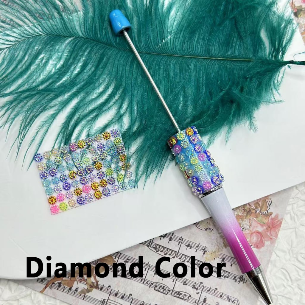 DIY Bling Bling Wraps Tapes with Colorful Rhinestones White Pearls for Pen, 78 Small Pieces in 1 Sheet, Please Read the Description