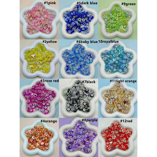 Exquisite Multi-Color Wheel Abcaus Acrylic Beads with Large Hole, 14MM