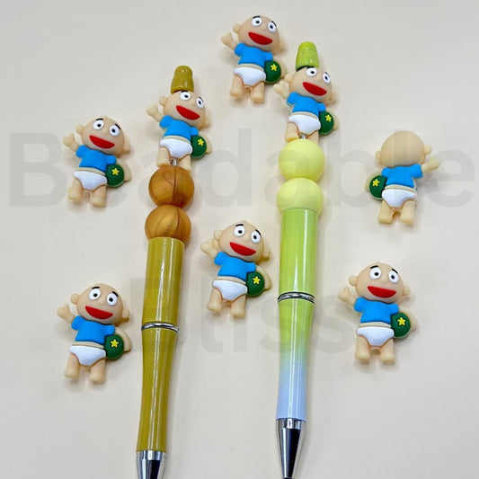 3D Little Cute Boy Holds a Ball Rugra Tommy Pickl Silicone Focal Beads