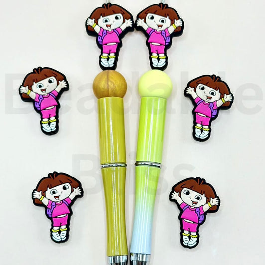 Little Cute Girl Dor the Explorer Silicone Focal Beads