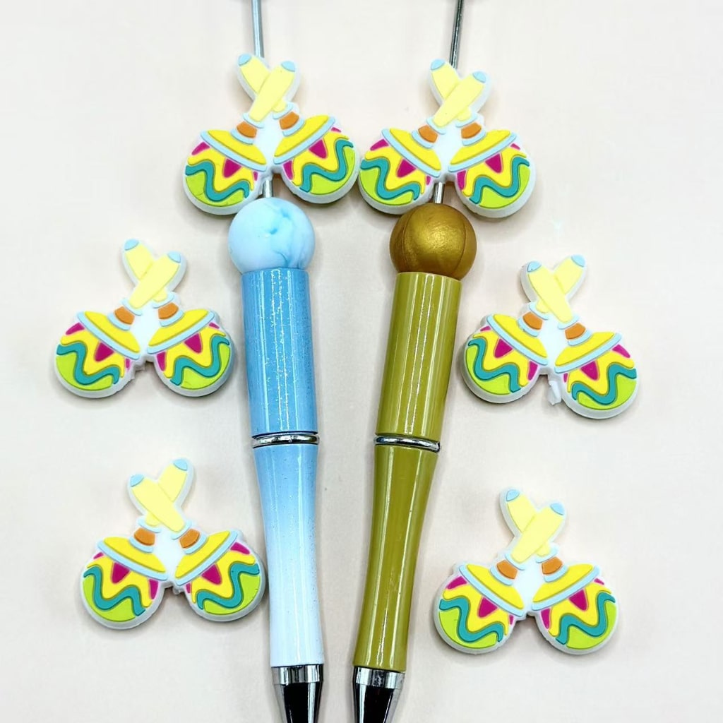 Cute Colorful Microphone Music Silicone Focal Beads