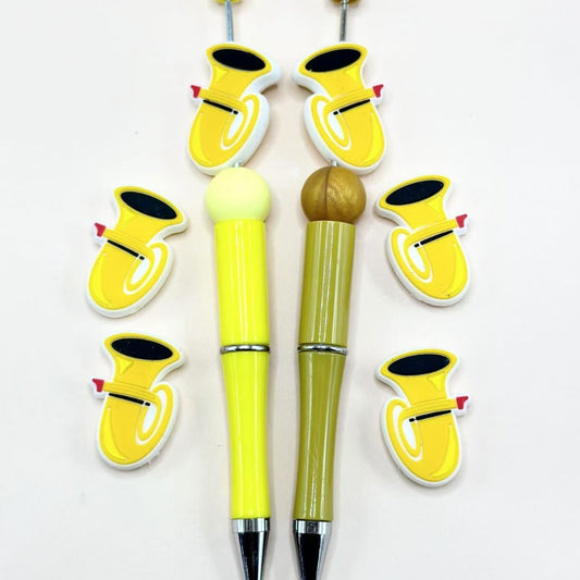 Vivid Music Instruments Yellow Trumpet Silicone Focal Beads