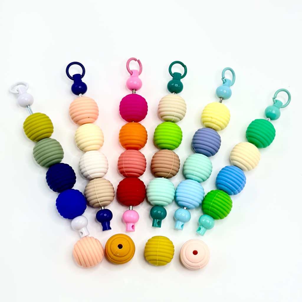 Silicone Beads for Keychains, Beehive Shape Silicone Beads