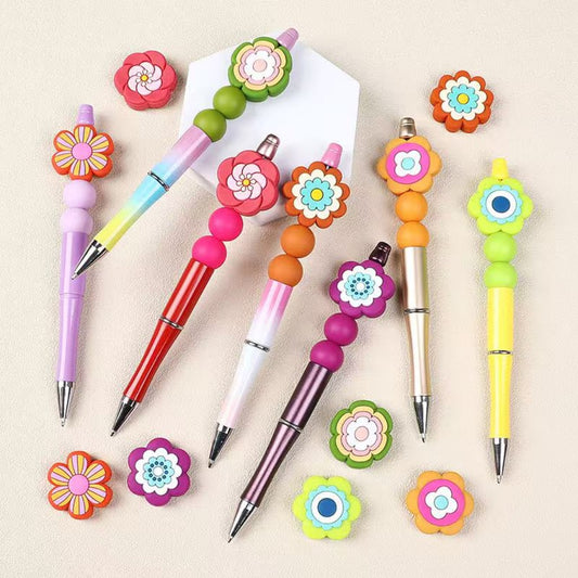 Mini Cute Colorful Flowers Series Silicone Focal Beads