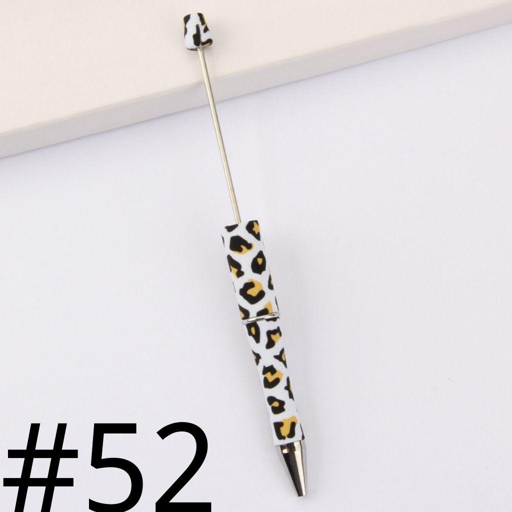 Jaguar Print White and Black Printed Beadable Pens Number 52