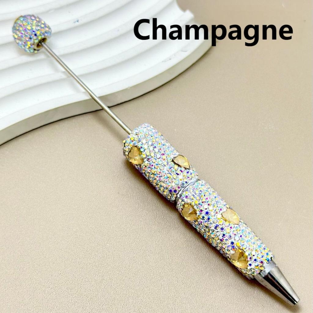 Beadable Clay Pens with Colorful Heart Rhinestones Mini AB Rhinestones Covered the Entire Pen