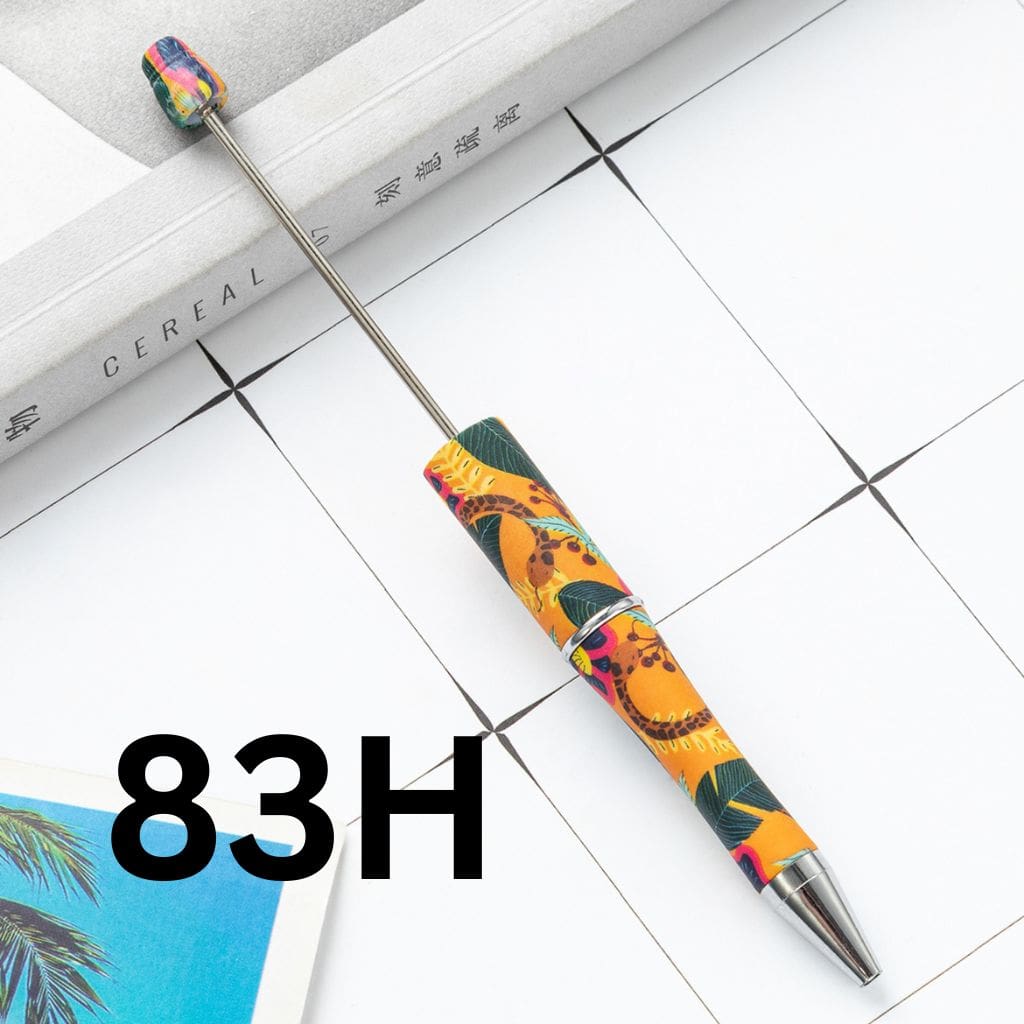 Yellow and Green Printed Beadable Pens Number 83H