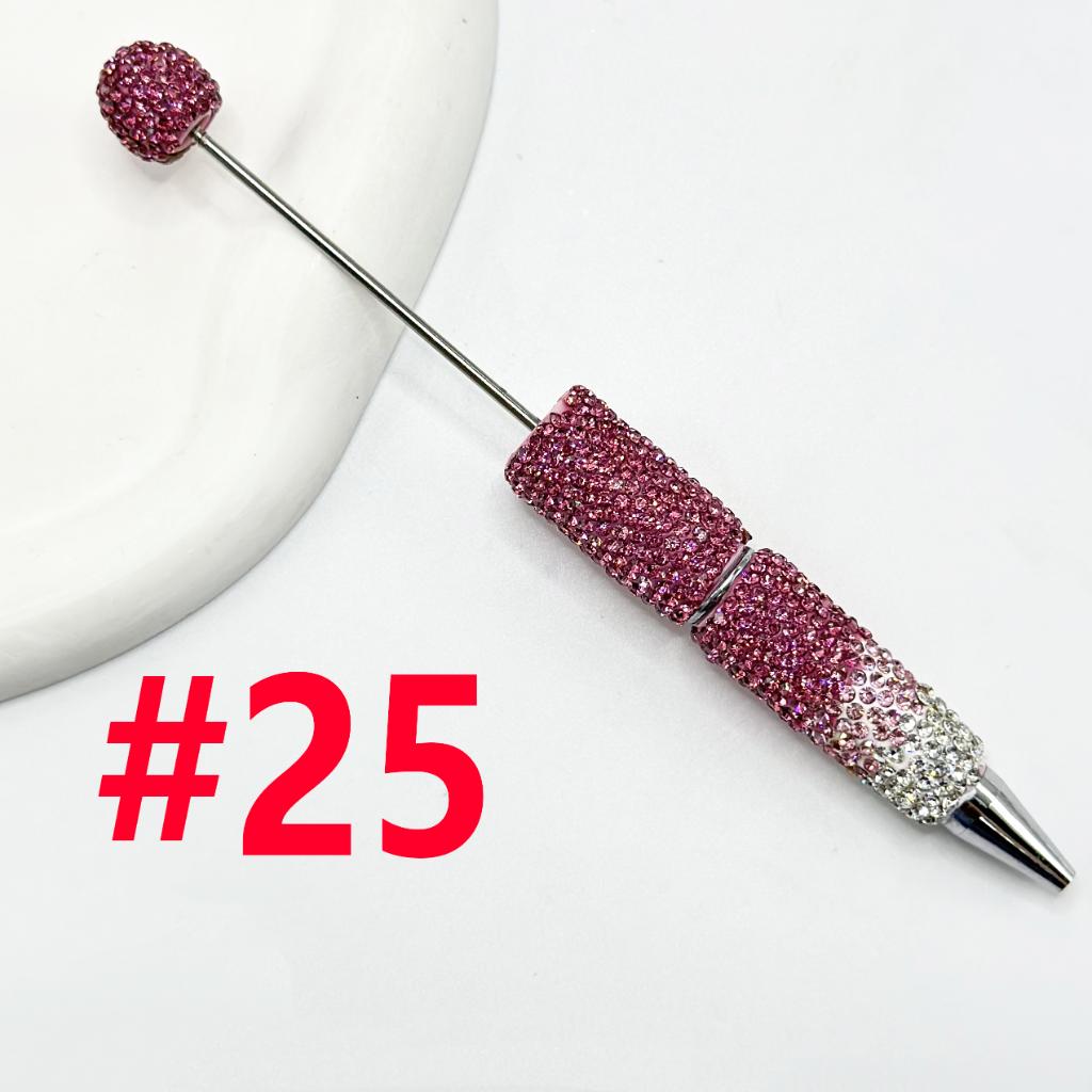 Beadable Pens with Clay Rhinestones Covered the Entire Pen