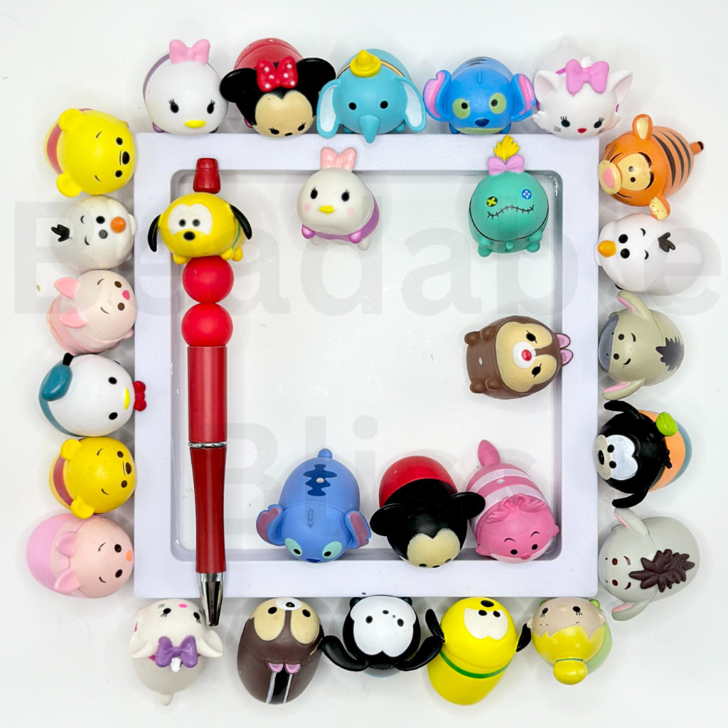 Little Cute Zoom Tsum Tsum Popular Cartoon Beads Pen Toppers, Random Mix, Please Read the Description