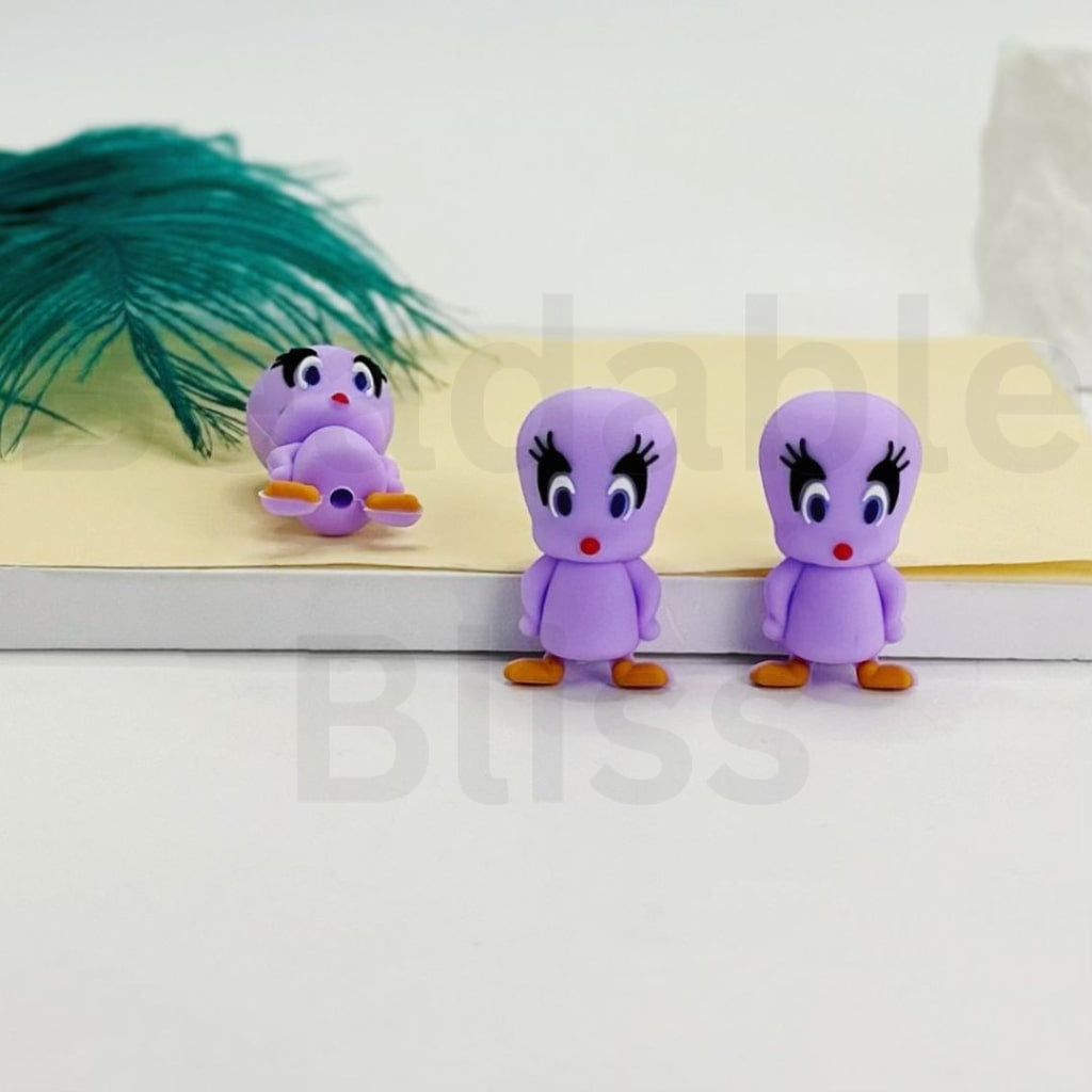 3D Cute Vivid Tweety Bird Cartoon Silicone Focal Beads