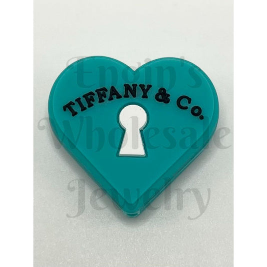 Heart Tiffaney Key Lock Silicone Focal Beads