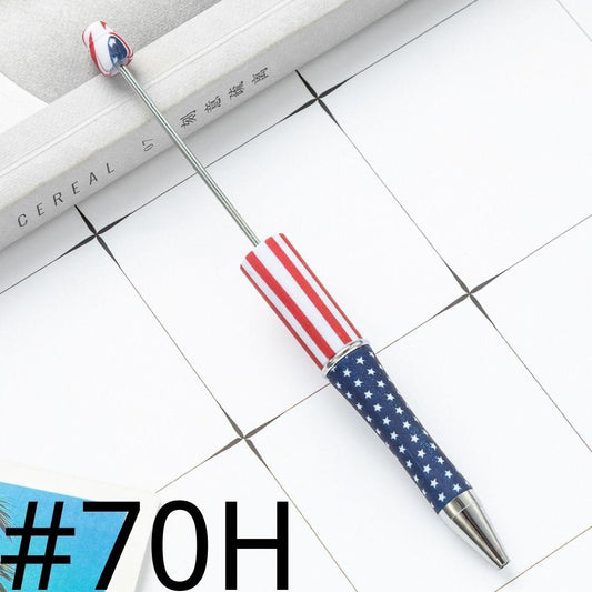 USA Flag Independence Day Red and Blue Printed Beadable Pens Number 70H