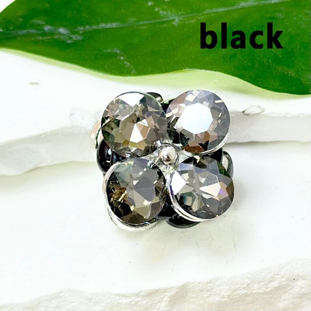 Exquisite Silver Alloy Flower with Colorful Shiny Rhinestones Oval Pearls Clay Beads, 24MM