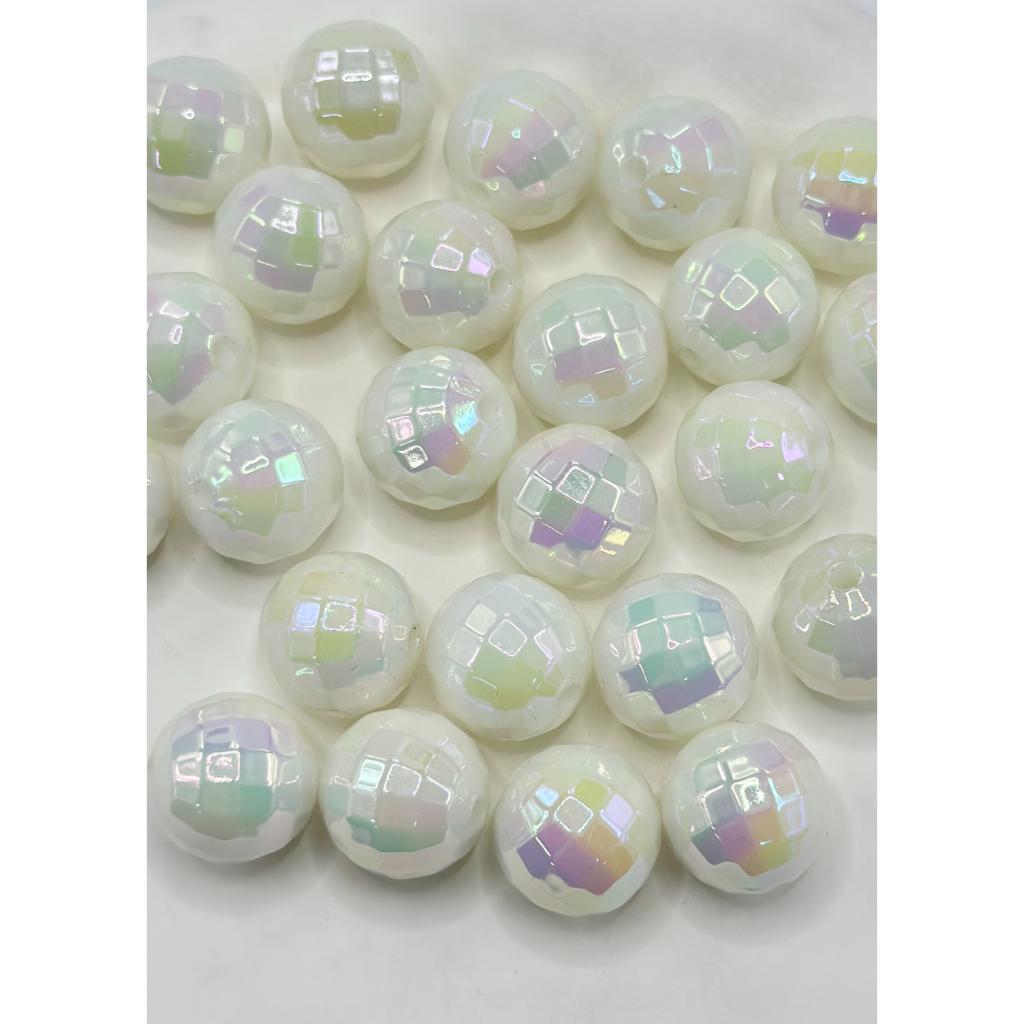 Faceted Disco Acrylic Beads with UV Finish 16mm