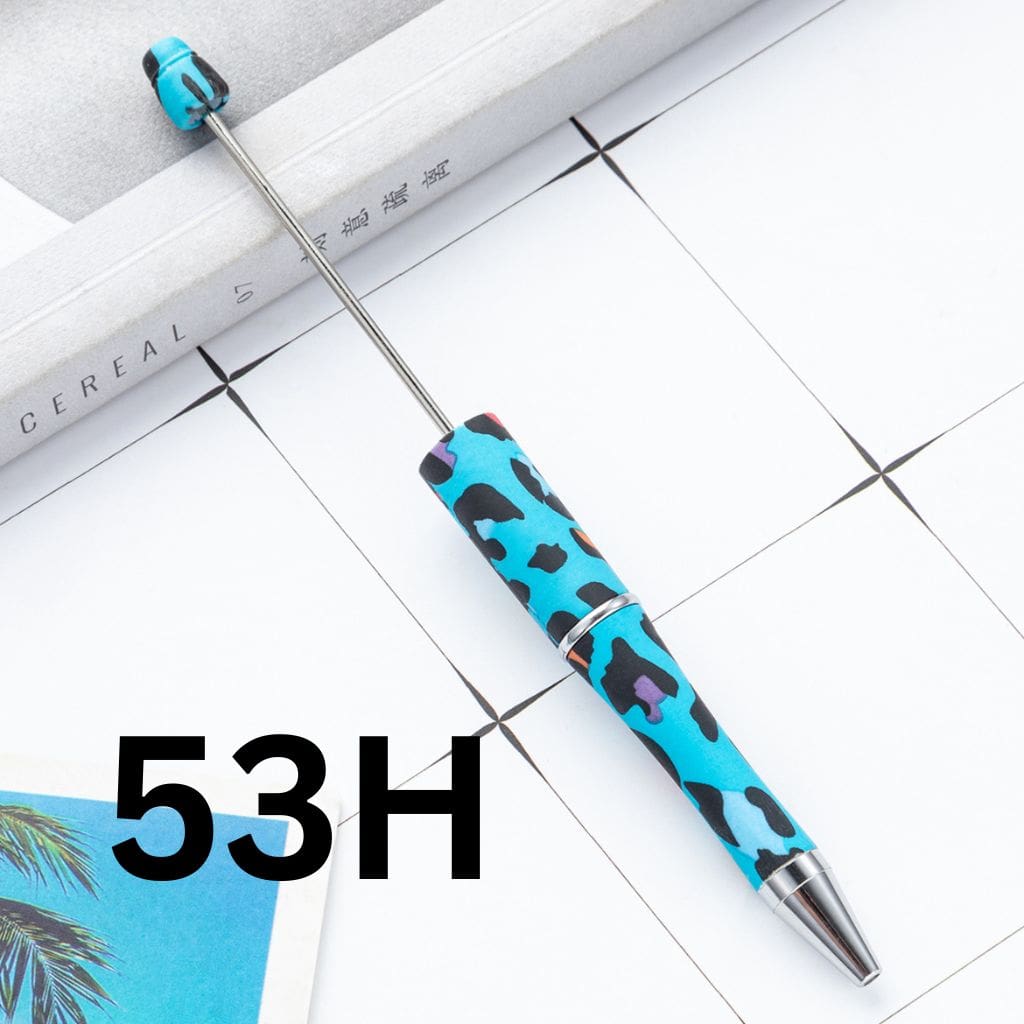 Blue and Black Jaguar Camo Printed Beadable Pens Number 53H