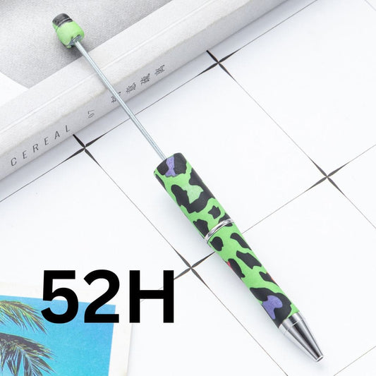 Green and Black Jaguar Camouflage Printed Beadable Pens Number 52H