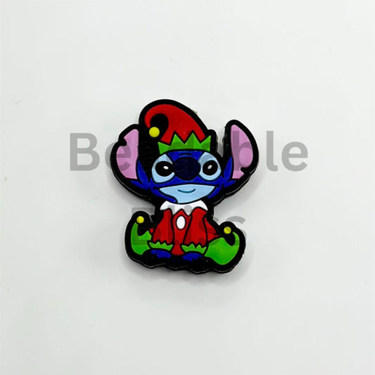 Cute Clown Stitc in Red Silicone Focal Beads