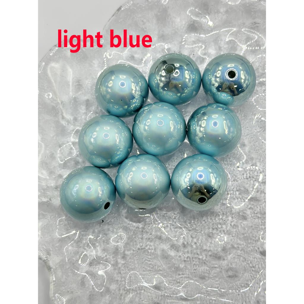 Glossy Metallic Acrylic Beads, 20mm, with Special Coating for High End Extra Reflection, Random Mix Color