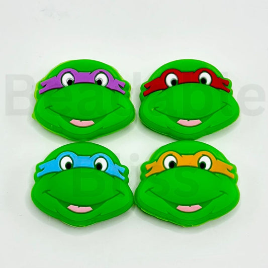 Teenage Mutant Ninj Turtl Heads Japanese Anim Silicone Focal Beads