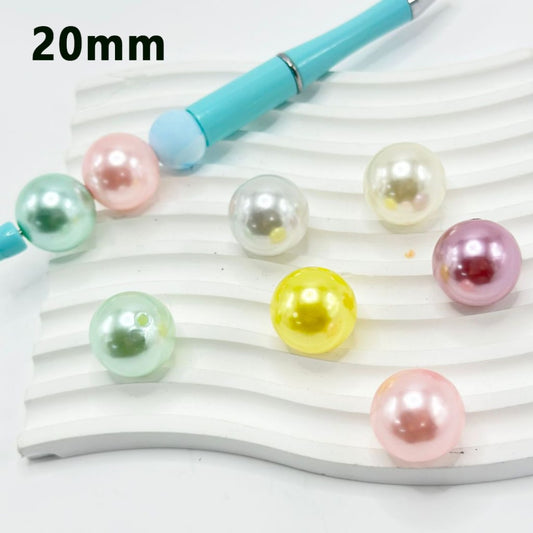 Shiny Glossy Multi-Color Round Acrylic Beads, 20MM, Please Read the Description