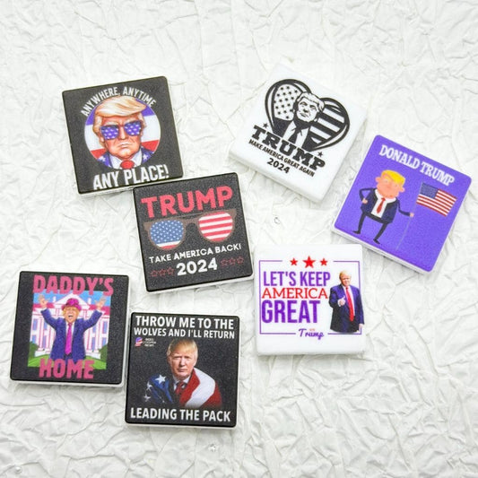 All Collections of Tramp USA President Election 2024 Silicone Focal Beads Random Mix