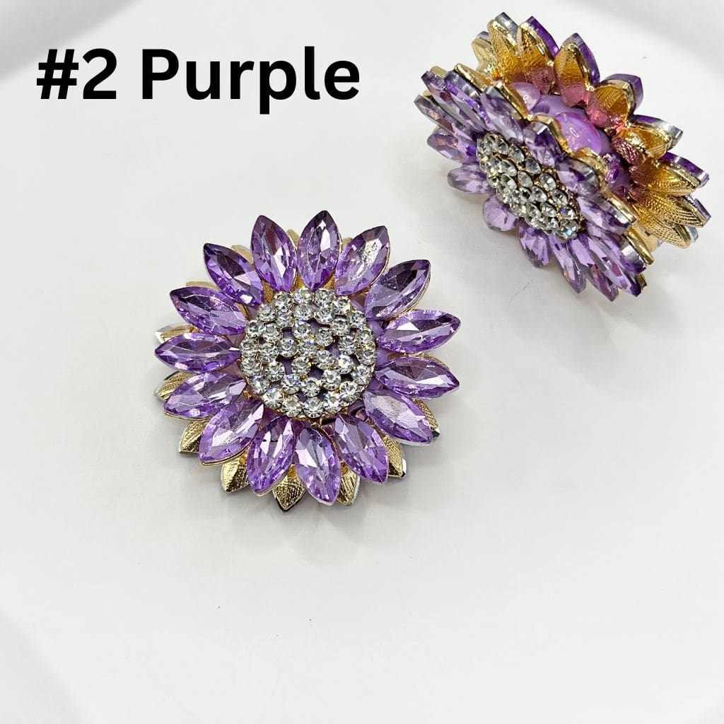 Fancy Sunflower Clay Beads with Sparkling Rhinestones over Alloy, 43mm Large