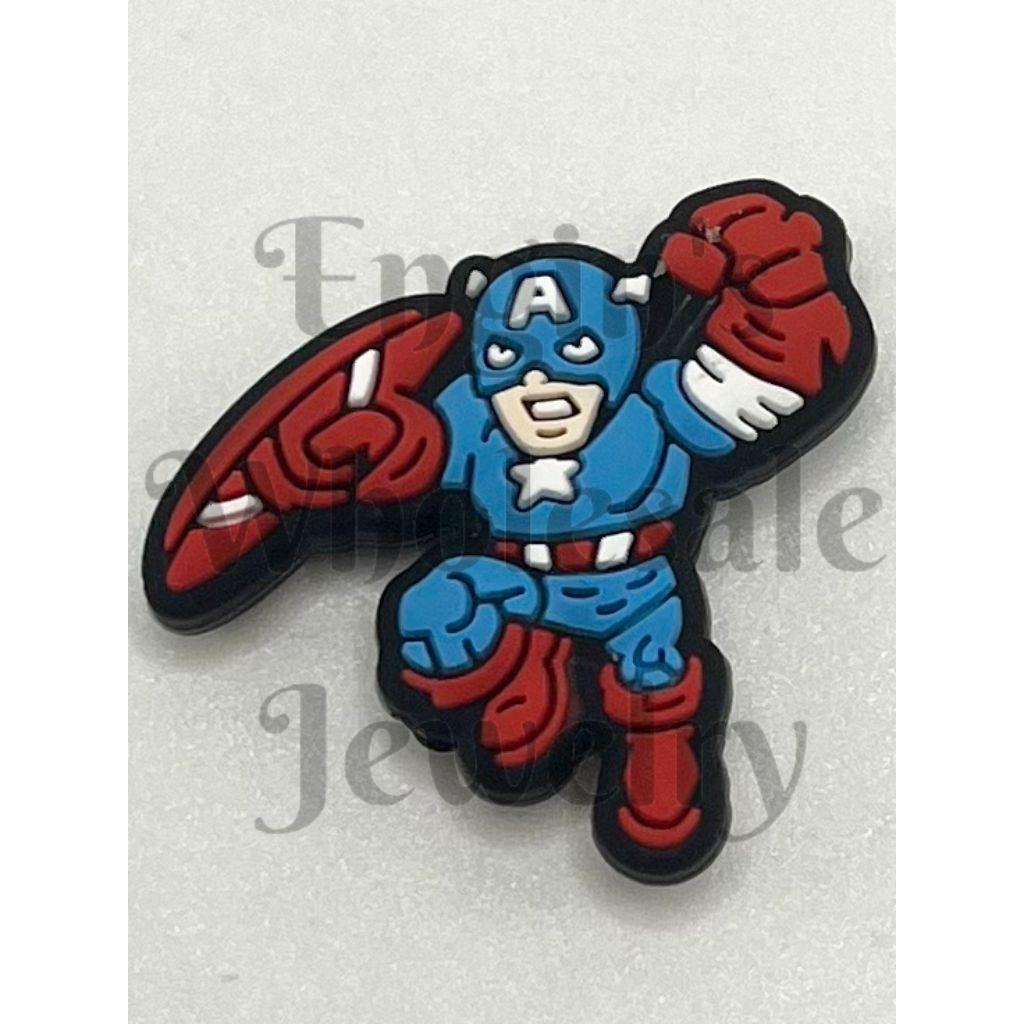 Captain America with Shield Silicone Focal Beads