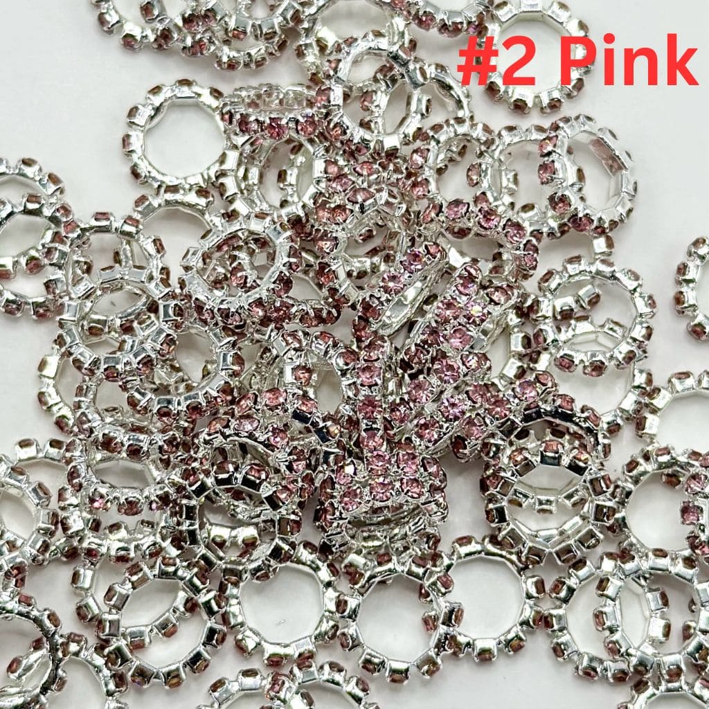 New Style Silver Spacer with Solid Color Rhinestones, 10MM